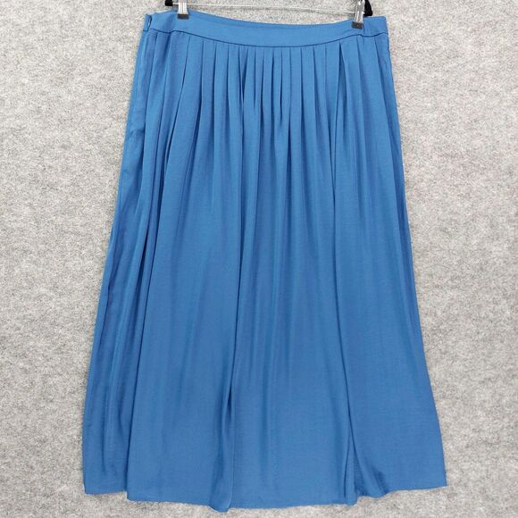 Chicos Skirt Sz 3 US16 Blue Pleated Maxi Flowy Lightweight Dressy Wear to Work - Picture 12 of 12